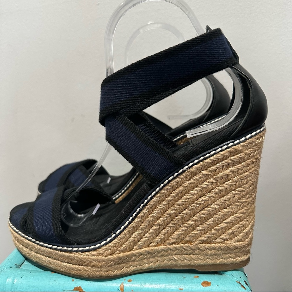 Tory Burch Adonis Espadrille Navy Black Size 9